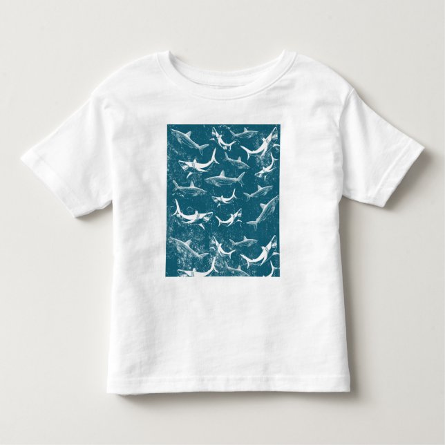 T-shirt Pour Les Tous Petits Motif de requin bleu en détresse (Devant)