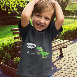 T-shirt Pour Les Tous Petits Motif Dinosaure coloré avec le nom T-Rex Boy
