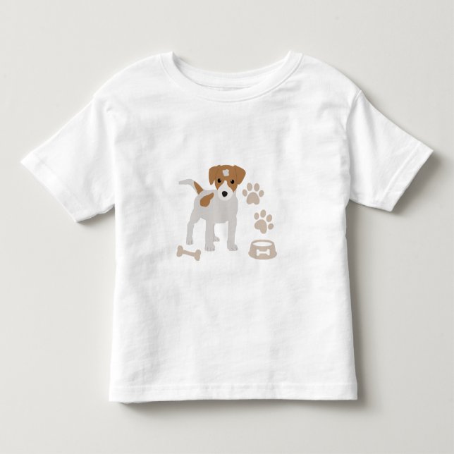 T-shirt Pour Les Tous Petits Motif Empreintes de Patte de Chien Mignon (Devant)