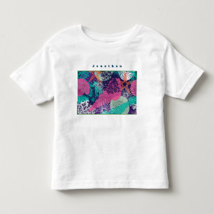 T-shirt Pour Les Tous Petits Motif marin coloré Marine Vie de mer Étec d'algues