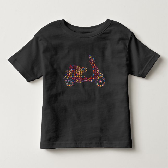 T-shirt Pour Les Tous Petits Motocyclette à moteur à fleurs (Devant)