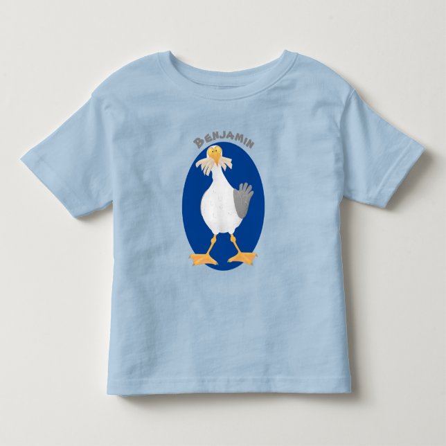 T-shirt Pour Les Tous Petits Mouette drôle avec frites dessin animé (Devant)