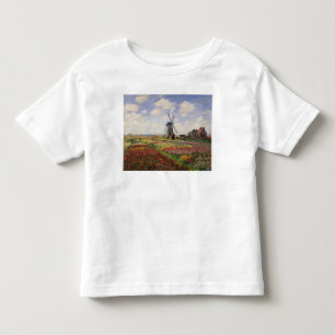 T-shirt Pour Les Tous Petits Moulin à vent de Rijnsburg de champs de tulipe de