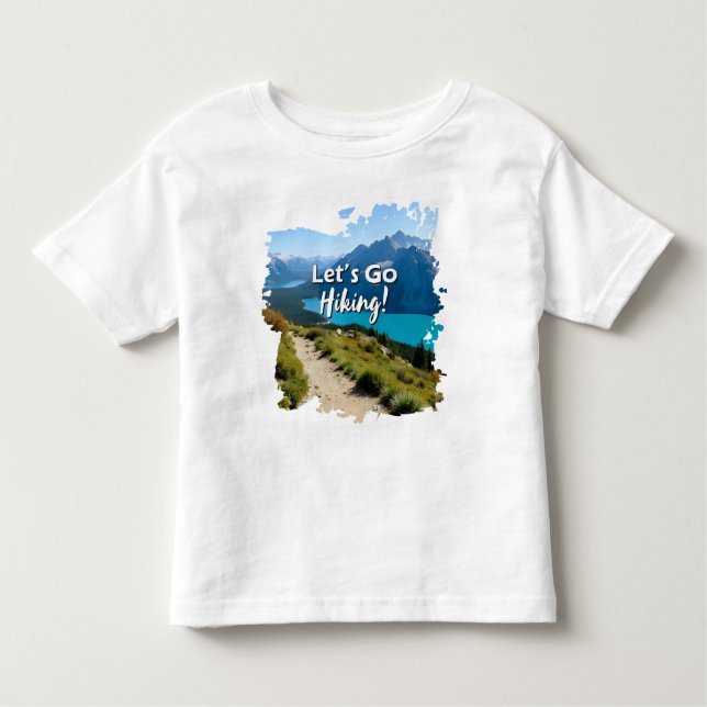 T-shirt Pour Les Tous Petits Mountain Lake Let's Go Randonnée (Devant)
