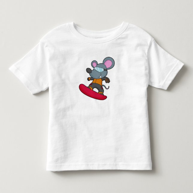 T-shirt Pour Les Tous Petits Mouse as Snowboarder (Devant)