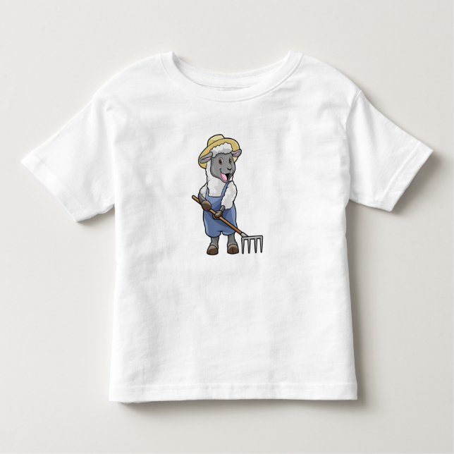 T-shirt Pour Les Tous Petits Moutons fermiers avec gâteau et Casquette (Devant)