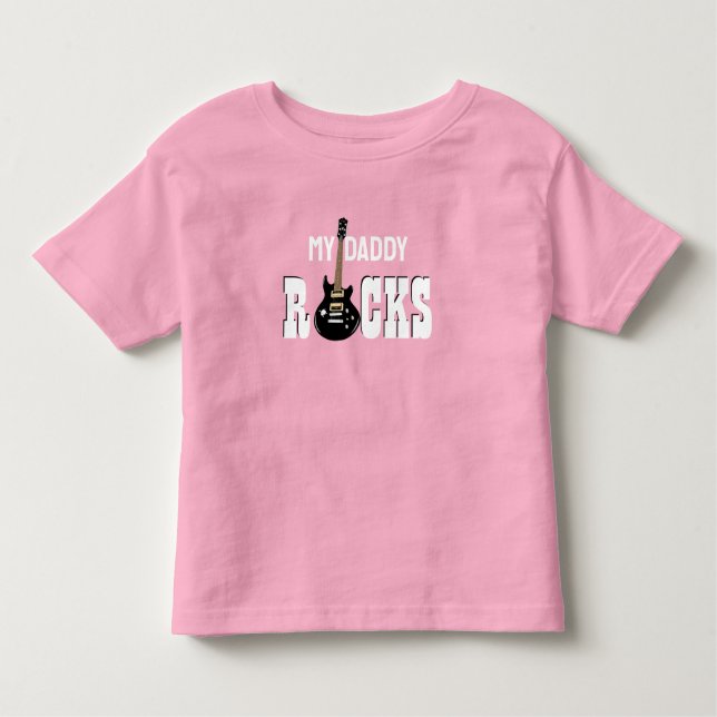T-shirt Pour Les Tous Petits "My Daddy Rocks !" avec guitare électrique (Devant)