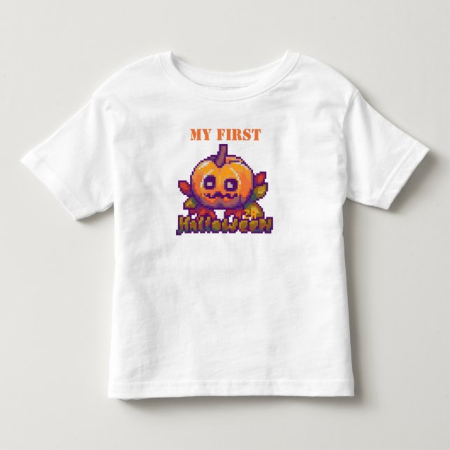 T-shirt Pour Les Tous Petits My first Halloween pixel art (Devant)