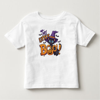 T-shirt Pour Les Tous Petits My Little Boo Cute Halloween Cat in Witch Hat