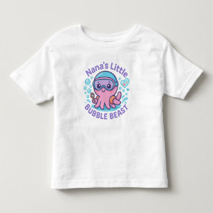 T-shirt Pour Les Tous Petits Nana's Little Bubble Beast mignon Octopus