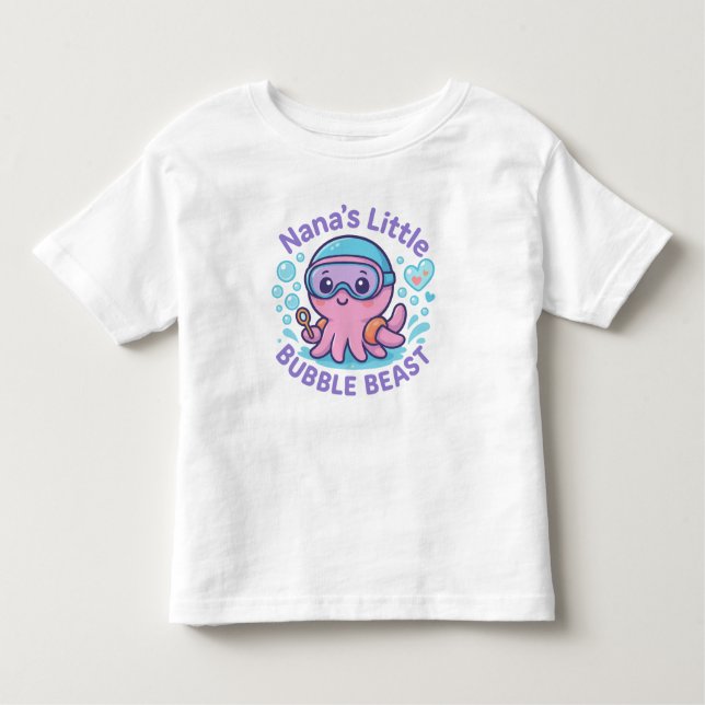 T-shirt Pour Les Tous Petits Nana's Little Bubble Beast mignon Octopus (Devant)