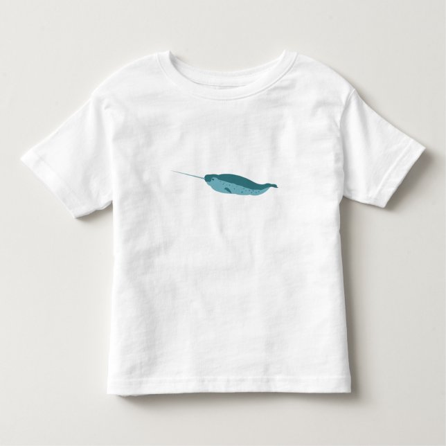 T-shirt Pour Les Tous Petits Narwhal dans l'océan Bleu (Devant)