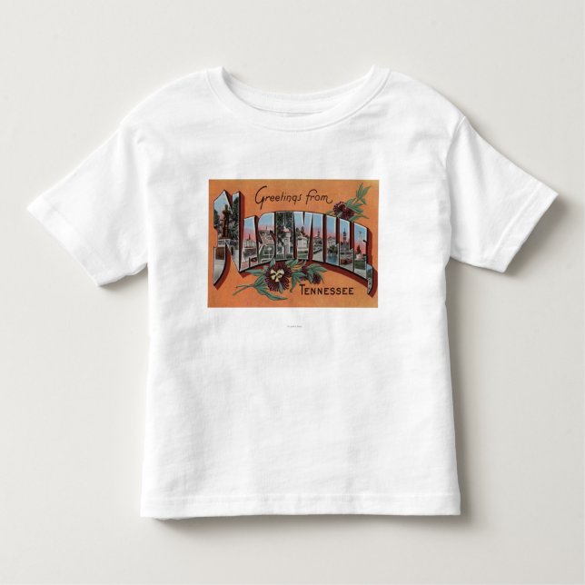 T-shirt Pour Les Tous Petits Nashville, Tennessee - grandes scènes de lettre (Devant)