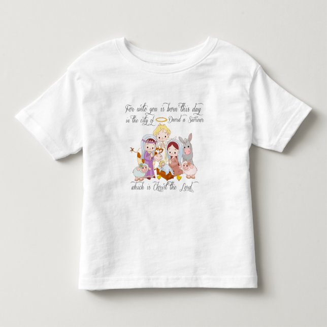 T-shirt Pour Les Tous Petits Nativité de Jésus de bébé (Devant)