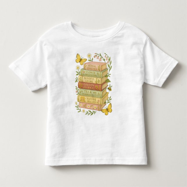 T-shirt Pour Les Tous Petits Nature et livre Lover Botanique Stack (Devant)