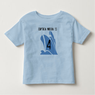 T-shirt Pour Les Tous Petits Navire Capitaine Personnalisable 4e Anniversaire T