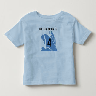 T-shirt Pour Les Tous Petits Navire Capitaine Personnalisable 4e Anniversaire T