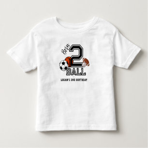 T-shirt Pour Les Tous Petits Né 2 Ball Sports Thème Boy's 2nd Birthday Party
