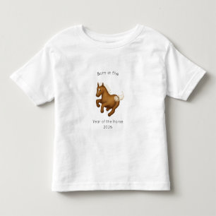 T-shirt Pour Les Tous Petits Né dans l'année du Cheval du zodiaque chinois pour