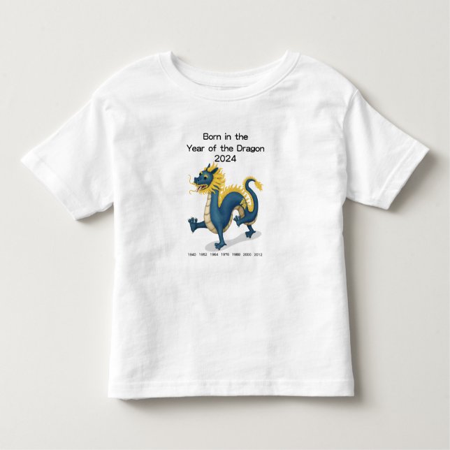 T-shirt Pour Les Tous Petits Né dans l'année du Dragon 2024 Zodiac chinois (Devant)