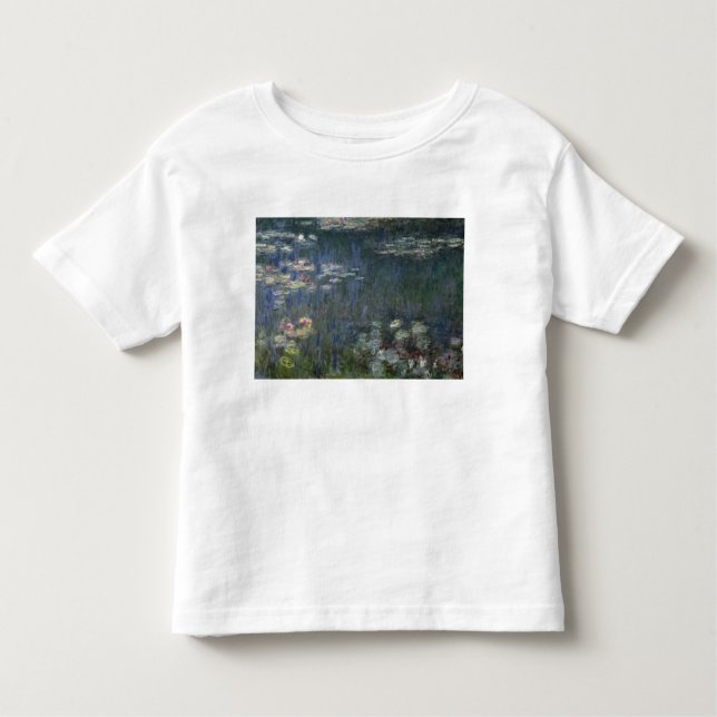 T-shirt Pour Les Tous Petits Nénuphars de Claude Monet | : Réflexions vertes (Devant)