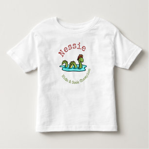T-shirt Pour Les Tous Petits Nessie, le monstre Loch Ness, se cacher et cherche