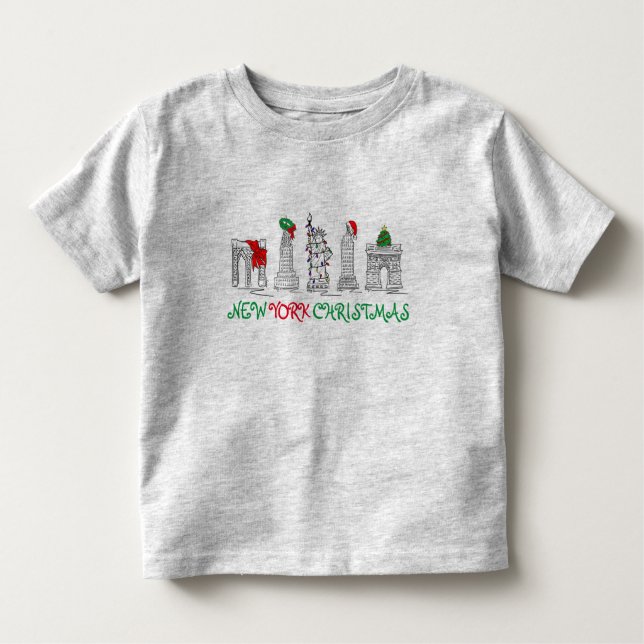 T-shirt Pour Les Tous Petits New York City NYC Noëls Noëls Noël (Devant)