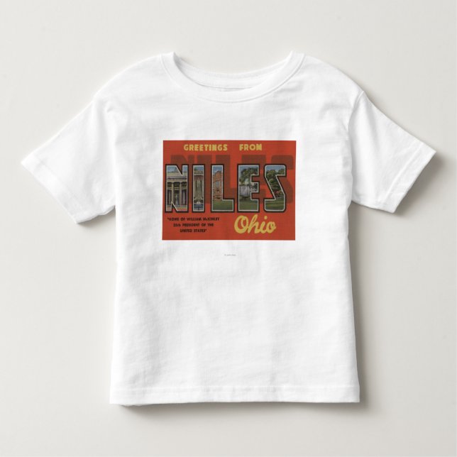 T-shirt Pour Les Tous Petits Niles, lettre ScenesNiles, OH d'OhioLarge (Devant)