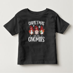 T-shirt Pour Les Tous Petits Noël Avec Mes Gnomies Buffalo Red Plaid Gnome