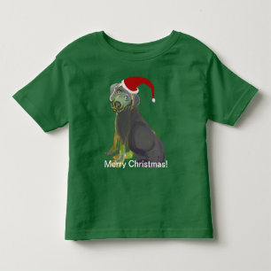 T-shirt Pour Les Tous Petits Noël de chiot de Père Noël Joyeux