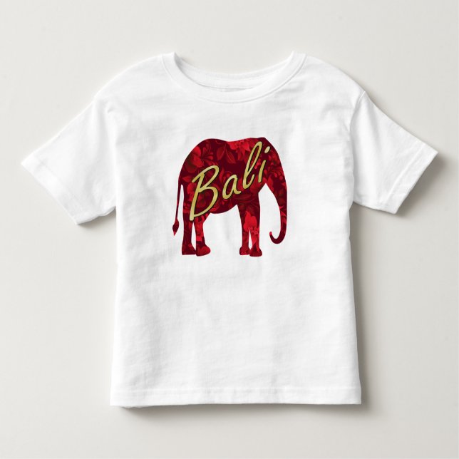 T-shirt Pour Les Tous Petits Noël en batik de Bali 1 éléphant (Devant)