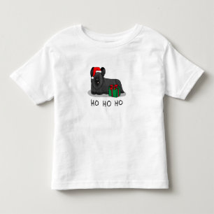 T-shirt Pour Les Tous Petits Noël Père Noël Casquette Skye Terrier (noir)