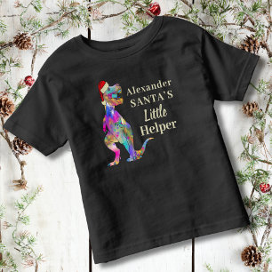 T-shirt Pour Les Tous Petits Noël personnalisé T-Rex dinosaure pour enfants