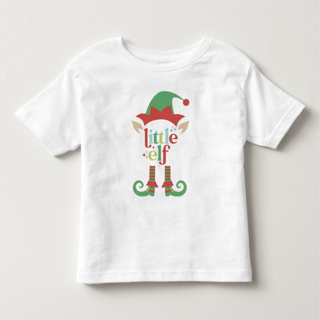 T-shirt Pour Les Tous Petits Noël Retro Pastel | Petit Elfe (Devant)