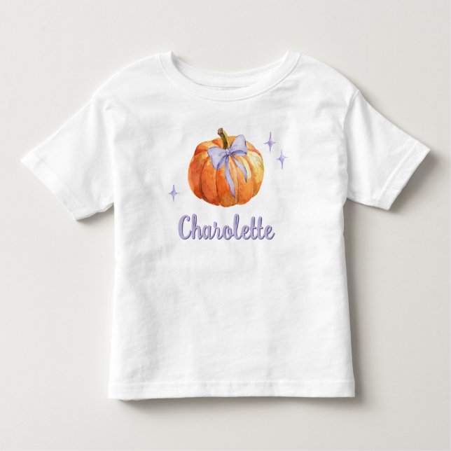 T-shirt Pour Les Tous Petits Nœud de citrouille personnalisé pour Halloween "Tr (Devant)