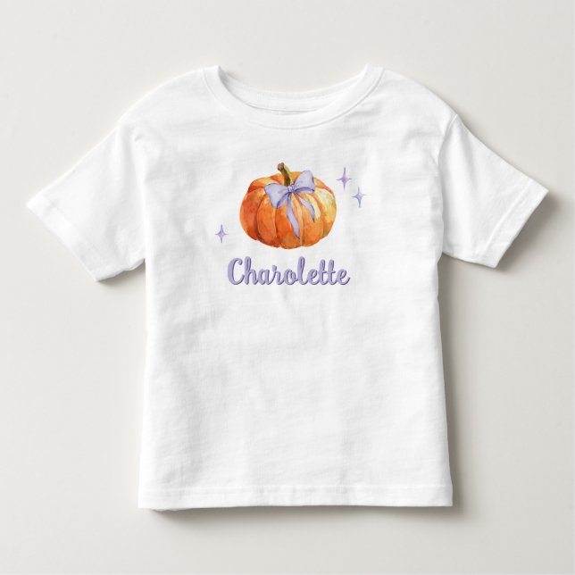 T-shirt Pour Les Tous Petits Noeud papillon personnalisé pour citrouille d'Hall (Devant)