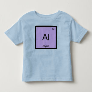 T-shirt Pour Les Tous Petits Nom d'Alycia Chimie Élément Tableau Périodique