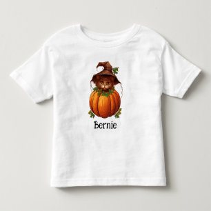 T-shirt Pour Les Tous Petits Nom de chat citrouille mignon Jack O Lantern Hallo