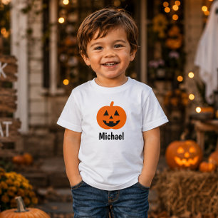 T-shirt Pour Les Tous Petits Nom de citrouille de lanterne jack mignon Hallowee