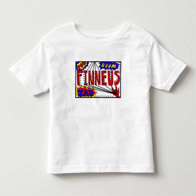 T-shirt Pour Les Tous Petits Nom de garçon Finneus Toile d'araignée Super Pouvo (Devant)