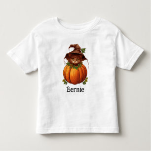 T-shirt Pour Les Tous Petits Nom de l'Halloween du chat Citrouille mignon Jack-