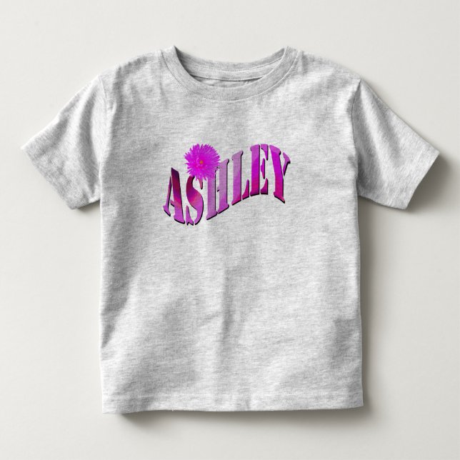 T-shirt Pour Les Tous Petits Nom des filles Ashley rose, (Devant)