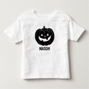 T-shirt Pour Les Tous Petits Nom d'Halloween Citrouille noir mignon