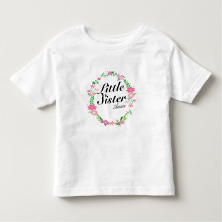 T-shirt Pour Les Tous Petits Nom floral de guirlande de grande soeur