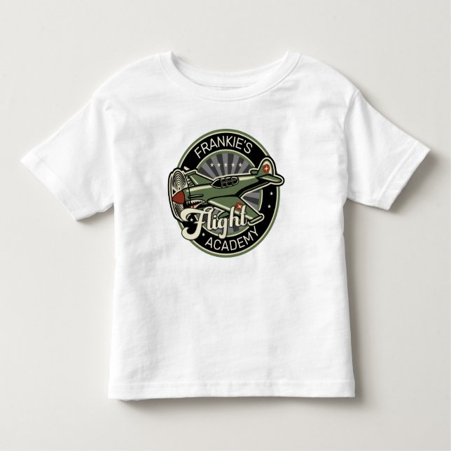 T-shirt Pour Les Tous Petits Nom personnalisé avion de chasse militaire rétro d (Devant)