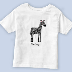 T-shirt Pour Les Tous Petits Nom personnalisé Cute Zebra