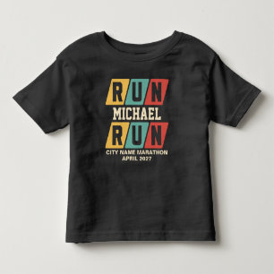 T-shirt Pour Les Tous Petits Nom personnalisé de marathon rétro pour supporter