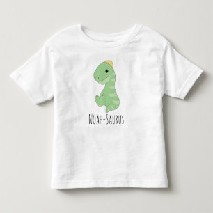 T-shirt Pour Les Tous Petits Nom personnalisé du dinosaure vert mignon - Saurus
