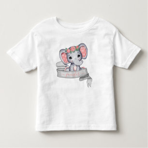 T-shirt Pour Les Tous Petits Nom personnalisé Eléphant Baby Girl Nom personnali