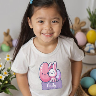 T-shirt Pour Les Tous Petits Nom personnalisé Lapin de Pâques Eggstra Cute